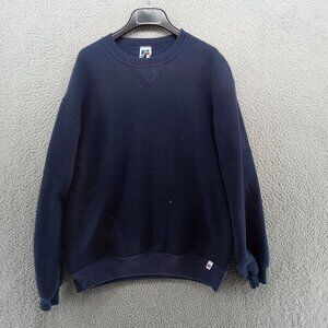 Vtg Russell‎ Athletic Sweatshirt Mens Large Navy Blue Crewneck USA Tag